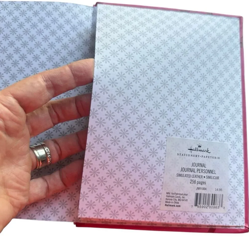 Hallmark Hardcover Journal Hot Pink Magenta Cherry Blossom Debossed Notebook